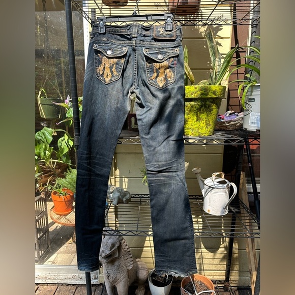 MEK Denim ‘Santiago’ Distressed Miss Me Women’s Jeans Straight Cut Size 28/36 - Picture 4 of 14